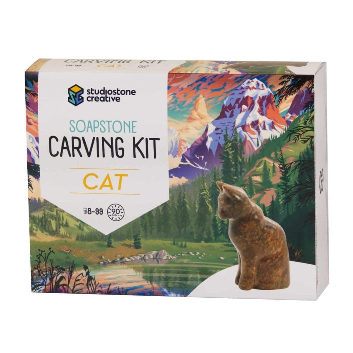 Cat Soapstone Carving Whittling Kit